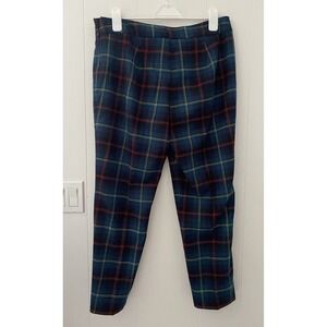 Talbots Heritage Wool Blend Women's Pants Sz 14P Green Red Preppy $189